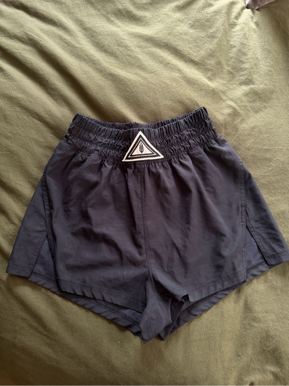FP Movement by Free People Black Athletic Shorts with Triangle Logo